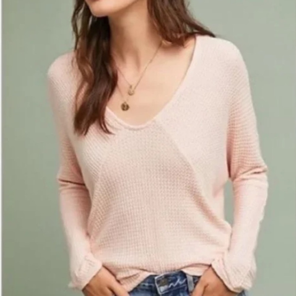 Pure + Good by ANTHROPOLOGIE Peach
Long Sleeve Thermal Waffle Tee